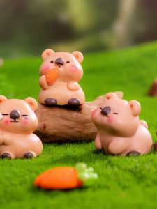Creative Miniature Landscape Handmade Decoration Small Animal Figurine Adorable Resin Bear Succulent Planter Desktop Decor