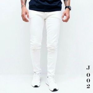 Celana Jeans Panjang Pria Warna Putih Size 27-38 Skinny Nyaman Soft