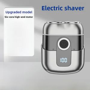 MONLEYTA | German Electric Shaver Portable Mini Cannon Mens Razor Gift For Boyfriend Dual Blade Stainless Steel Fully Charged Use 90 Mins