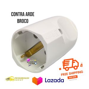 CONTRA ARDE BULAT BROCO/CONTRA ARDE BROCO 13410/KONTRA LAWAN STEKER ARDE COLOKAN LISTRIK BROCO WHITE