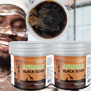 2 Pack GZE African Black Soap 3-in-1 น้ํายาทําความสะอาดผิวหน้า ผม และร่างกาย - ทําความสะอาดผิวอย่างล้ําลึกและให้ความชุ่มชื้นแก่ผิวและเส้นผม - ทําด้วยมือ