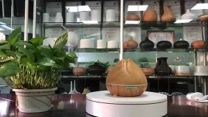 400ml Air Humidifier Ultrasonic Aroma Diffuser Wood Grain With 7 Color Light Humidifier Auto Shut-off For Room Household