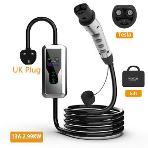 Bộ Sạc Xe Điện WUFEN UK Plug 2.99KW Type2 GBT Type1 NACS Di Động Sạc Tại Nhà Và Ngoài Trời Điều Chỉnh Được 8/10/13A