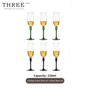 THREE LIFE | Vintage Green French Champagne Flute