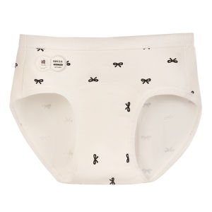 MiiOW | กางเกงชั้นในผ้าฝ้ายแท้สำหรับผู้หญิง กางเกงชั้นในทรงสามเหลี่ยมเอวกลาง ป้องกันแบคทีเรีย ระบายอากาศได้ดี กางเกงชั้นในผู้หญิงสุดน่ารัก