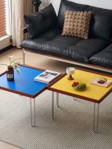 Minimalist Coffee Table Window Seat Small Tea Table Mid-Century Modern Home Use Bedside Square Table Luxury Wooden Design