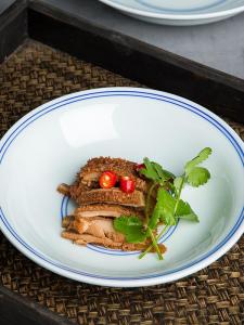 Thickened Ceramic Dish Bowl Restaurant Style Home Use Deep Blue Edge Small Stir-Fry Dish Porcelain Noodle Bowl Jingdezhen