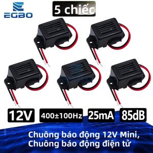 5 CHIẾC EGBO 12V 85dB Báo Động Điện Tử Mini Bộ Rung Âm Liên Tục DC Thành Phần Âm Thanh Cho Hệ Thống An Ninh