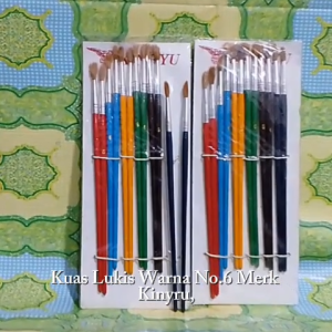Kuas Lukis Warna No 6 Merk Kinryu Perbungkus Isi 12 Pcs