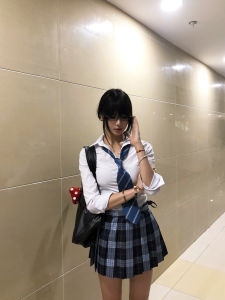 Bộ Đồ JK Mars Home JK Original Dog Short 36cm Váy Kẻ Caro Nửa Thân Nữ Thu Đông Bộ Quần Áo Công Sở Chữ a Cạp Cao