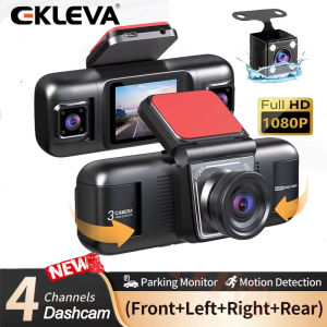EKLEVA 4 Channel Dash Cam for Cars Camera Black Box 1080P Video Recorder Rear View Camera for Vehicle Car DVR Dash Cam Accessories