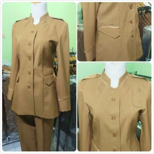 SATU STEL BLAZER SERAGAM PNS BAJU GURU DINAS KANTOR BAJU PNS SERAGAM PNS WARNA PEMDA MUDA