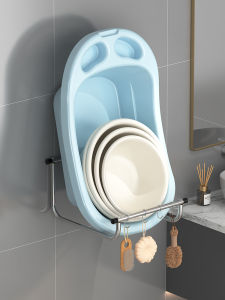 Bathroom Sink Storage Rack Wall Mounted No Drilling Required Stainless Steel Face Basin Holder Toilet Bathroom Organizer