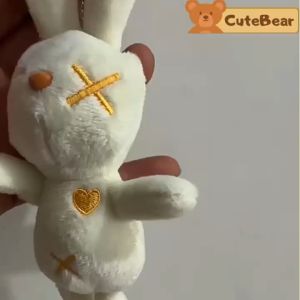 Móc khóa thú bông móc khóa thỏ trắng cute đáng yêu ngộ nghĩnh dùng làm móc khóa treo balo túi xách CB28