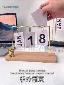 Wooden Calendar Nordic Simple Style Multicolor Flipping Wooden Desktop Home Office Deco Small Ornaments Kalendar 日歷 桌面