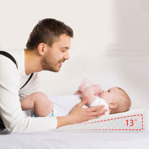 Baby Pillow Anti Vomiting Slope Pad Bean Velvet Memory Foam Pillow Newborn Breastfeeding Lying Pillow Anti Choking Milk