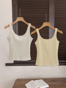 Slim Fit U-Neck Knitted Tank Top Womens Base Layer Summer Outerwear Short Style Fashionable Inner Wear Casual Commute Style