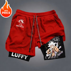 Bandai | One Piece Luffy 2026 Summer Men New 2026 Double-Layer Replica Two-Piece Loose-Fit Training Running Shorts Casual Pants Bottom