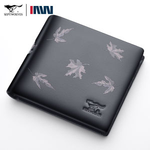 SEPTWOLVES | Mens Genuine Leather Wallet for College Students Young Adults