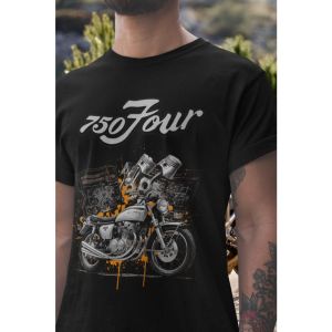 Honda | Honda Mens and Womens T-shirt Summer New Cotton Tee Honda CB750 Four Short-sleeved Spring and Autumn Motorcycle Cycling Top