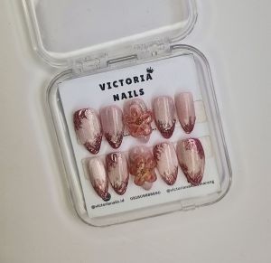 Press on nails 3D flowers press on nails marble kuku palsu wisuda kuku palsu pengantin kuku palsu custom gopekceng kuku palsu press on nails murah