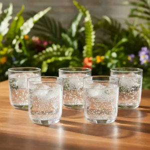 Bộ Ly Thủy Tinh Trong Suốt 225ml Sang Trọng - Set 12 Cốc Uống Nước Bầu Lùn