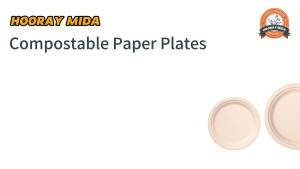 100% Compostable Plates Paper Plates 125-Count - Heavy Duty Biodegradable Plates Made of Bagasse - Eco Friendly and Sustainable (Natural 7 inch)