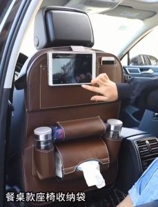 multi-functional Car seat back storage bag hanging bag car childrens dining table and chair back leather storage bag car rack car organizer car storage