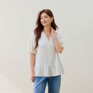 QLX | Lace V-Neck Shirt for Plus Size Women