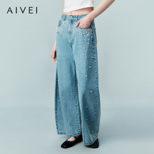 AIVEI | Luxury Nails Embellished Vintage Wide Leg Jeans