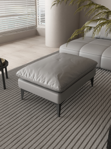 Luxury Meisha down Leather Sofa Stool Living Room Footstool Modern Minimalist Shoe Changing Stool Low Stool Solid Wood Foot Bench