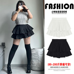 Váy Ngắn Công Chúa Đen Xếp Ly Cho Nữ Mùa Hè Cỡ Lớn Chống Hở Hang Che Mông Thon Gọn Váy Ngắn Chữ a Váy Ngắn Công Chúa