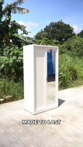 NAOMI | Sliding Steel Wardrobe with Full-sized Mirror by Leapify Steel - Heavy Duty Waterproof and Termite-proof