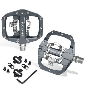 BUCKLOS | BUCKLOS MTB Pedals Bike Dual Function Cleat Flat Pedal Mountain Bike Pedal Fit SPD Bicycle Bearing Platform Pedal Cycling Parts