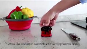 Mini Knife Sharpener With Suction Pad / Asahan Pisau Bulat Alat Asah Pisau Serbaguna Penajam Pisau
