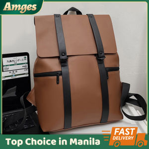 Backpack 2022 New High-Capacity Backpack University High School Student Schoolbag New Trend Of College Student Backpack Couples Backpack Casual Simple Ins PU Leather Computer Backpack