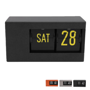 【New】Calendar Flip Clock LED Display Auto Page Turning 12 Hour AM PM Retro Perpetual Calendar Flip Clock