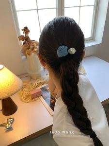 High Elasticity Flower Pearl Hair Tie Headwear Hair Rope for Bun Hairstyling Durable Fabric Hairband Jojo Wang Original Design