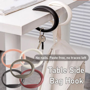 Ready Stock Table Side Hanging Bag Hook Non punching Student Table Side Bookbag Hook Portable and Mobile Office Desktop Bag Holder