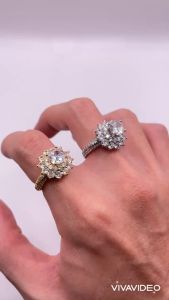 Nhẫn titan không phai không rỉ sét màu vàng và trắng mã 38 Nhẫn titan nữ bền màu trangsucmoiluatuoi.RIN