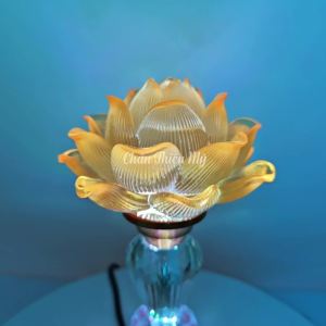 Đèn Thờ Hoa Sen Lưu Ly Cao Cấp Có Led Đổi Màu CHÂN THIỆN MỸ Để Bàn Thờ Phật Trang Trí Bàn Thờ Gia Tiên