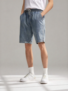 Semir | Drawstring Loose Straight Jean Shorts for Men Summer