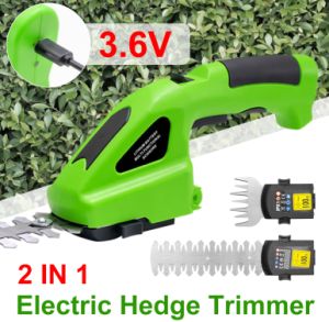 2 In 1 Hedge Trimmer Electric 3.6 V 1300mAh Cordless Hedge Cutter Portable Garden Trimmers Rechargeable Hedge Trimmer for Flower Hedge