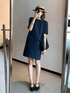 Váy Dài Vừa Phải Cỡ Lớn Phong Cách Công Sở Thường Ngày Cho Nữ Mùa Hè Thu Váy Dài Vừa Phải Cổ Tròn Tay Ngắn Váy Dài