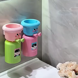 Bộ Giá Đỡ Cốc Bàn Chải Đánh Răng Từ Tính Hút Nam Châm Tiện Lợi Cho Bé - Giao Màu Ngẫu Nhiên