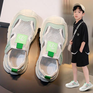 Boys Head- Covered Sandals Single Net Breathable Sports Shoes Soft Bottom Stream Crossing Shoes Summer Season Childrens Footwear