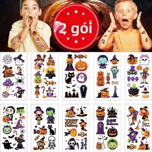 Bandai | 10 Chiếc Halloween Kinh Dị Môi Bát Bí Ngô Tạm Thời Hình Dán Xăm Chống Thấm Nước Ngộ Nghĩnh Kẹo Quà Tặng Đồ Chơi Dành Cho Độ Tuổi Từ 14 Trở Lên