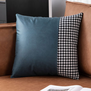 High-End Plaid Technology Cloth Pillowcase Cotton Linen Living Room Sofa Square Shape Home Decorative Cushion Cover without Core