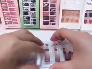 FH-K80 Kuku Palsu Motif Wanita Korea Perawatan Kuku Sticker Kuku Anti Air Hiasan Kuku Nail Art Kuku Palsu