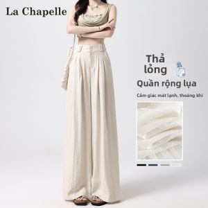 La Chapelle | Quần Dài Chất Lụa Mát Mẻ Hè Cao Bụng Rộng Thùng Thình Kiểu Dáng Thông Thường